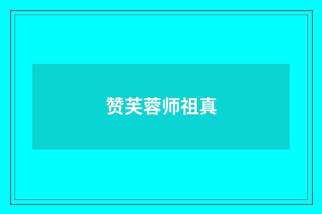 赞芙蓉师祖真