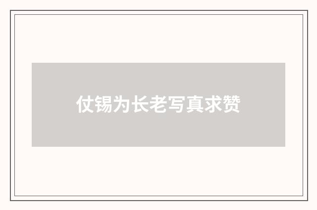 仗锡为长老写真求赞