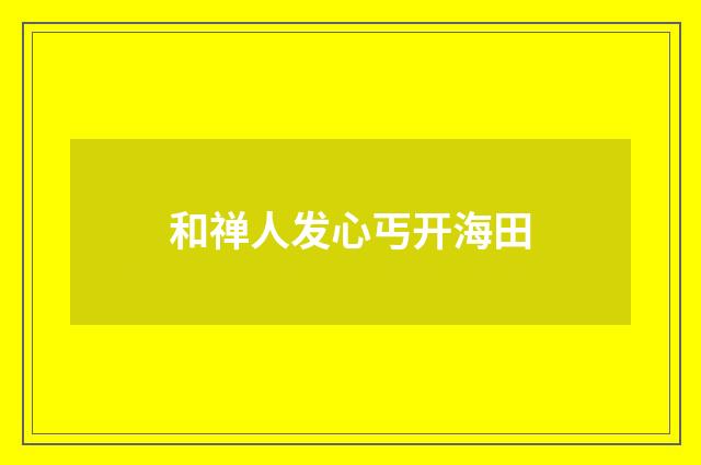 和禅人发心丐开海田