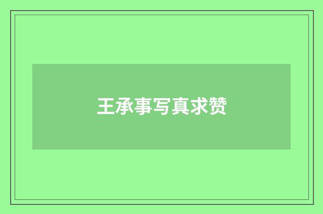 王承事写真求赞
