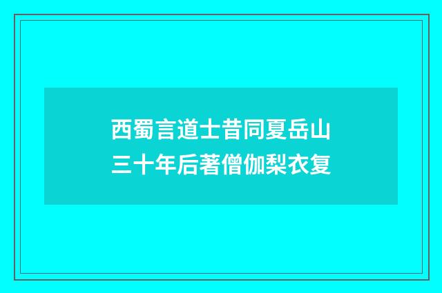 西蜀言道士昔同夏岳山三十年后著僧伽梨衣复
