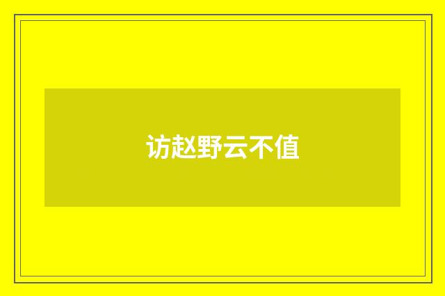 访赵野云不值