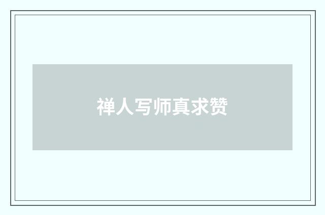 禅人写师真求赞