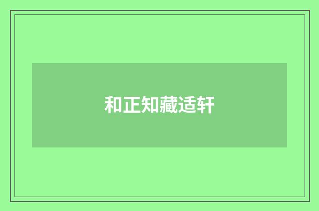 和正知藏适轩