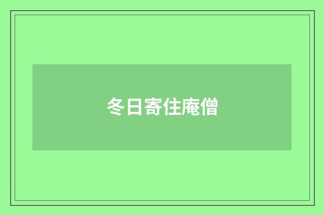 冬日寄住庵僧