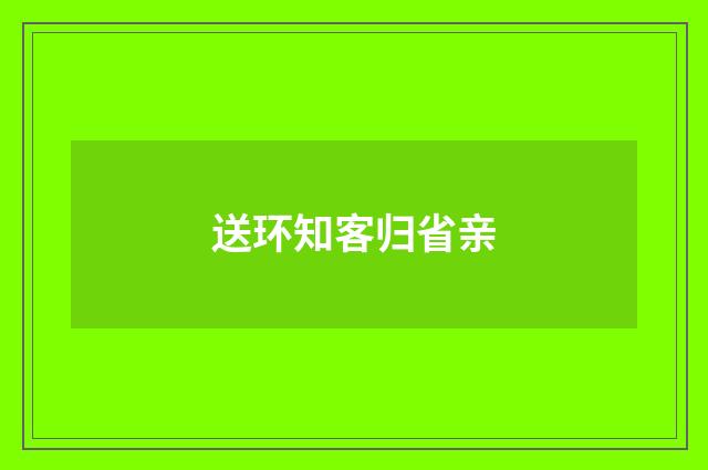 送环知客归省亲