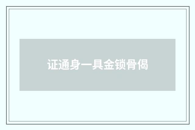 证通身一具金锁骨偈