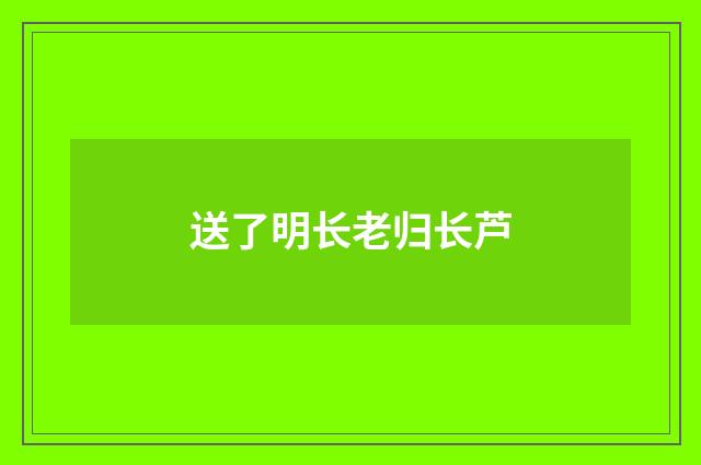 送了明长老归长芦