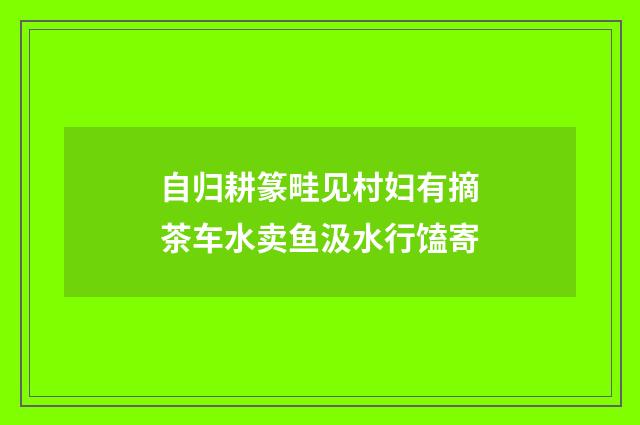 自归耕篆畦见村妇有摘茶车水卖鱼汲水行馌寄