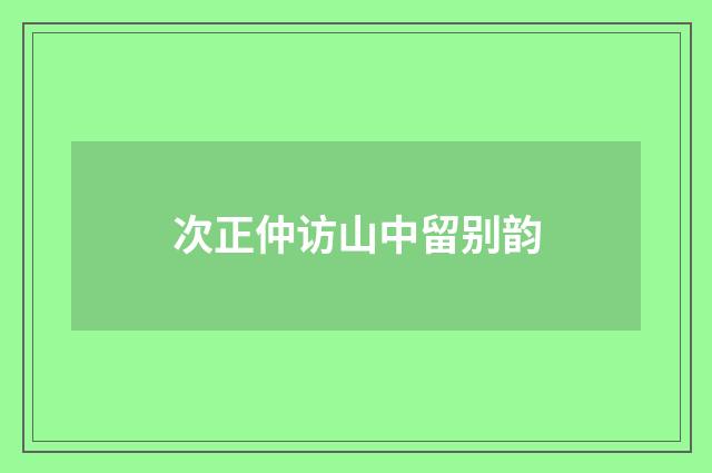 次正仲访山中留别韵