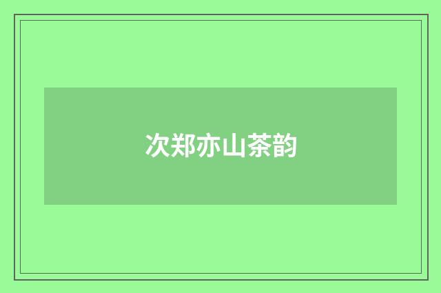 次郑亦山茶韵