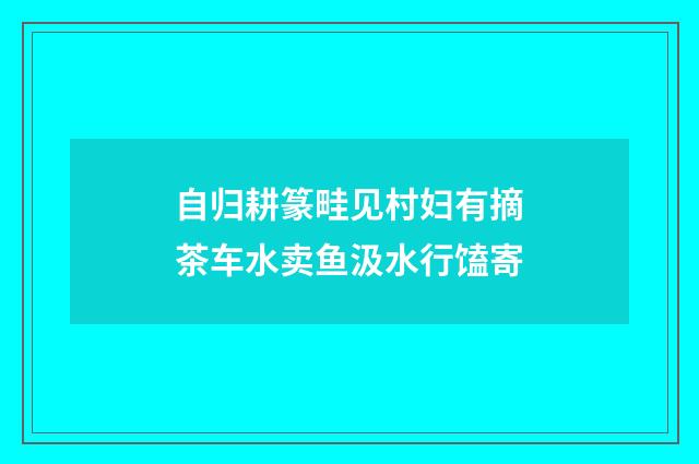 自归耕篆畦见村妇有摘茶车水卖鱼汲水行馌寄