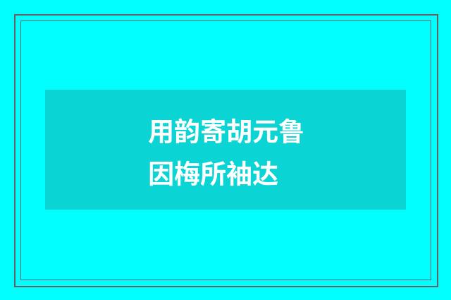 用韵寄胡元鲁因梅所袖达