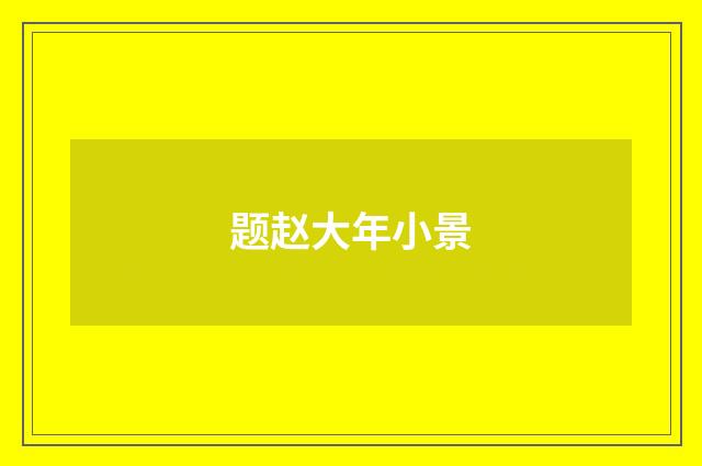 题赵大年小景