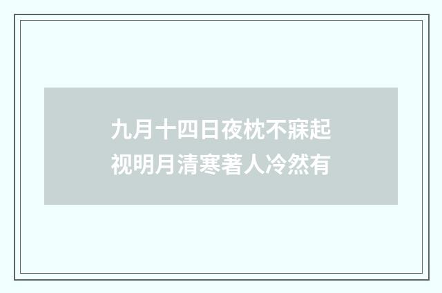 九月十四日夜枕不寐起视明月清寒著人冷然有