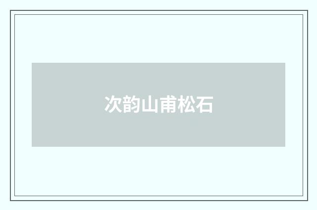 次韵山甫松石