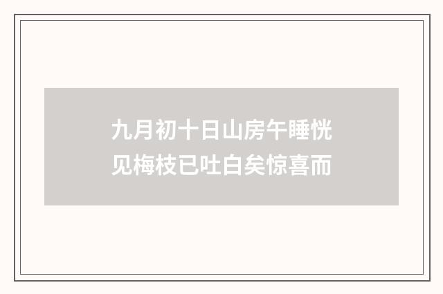 九月初十日山房午睡恍见梅枝已吐白矣惊喜而