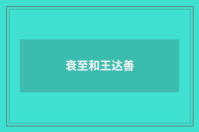衰至和王达善