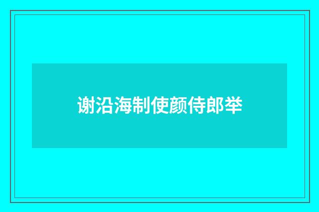 谢沿海制使颜侍郎举
