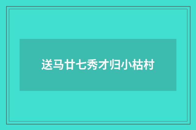 送马廿七秀才归小枯村