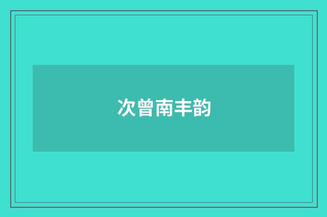 次曾南丰韵