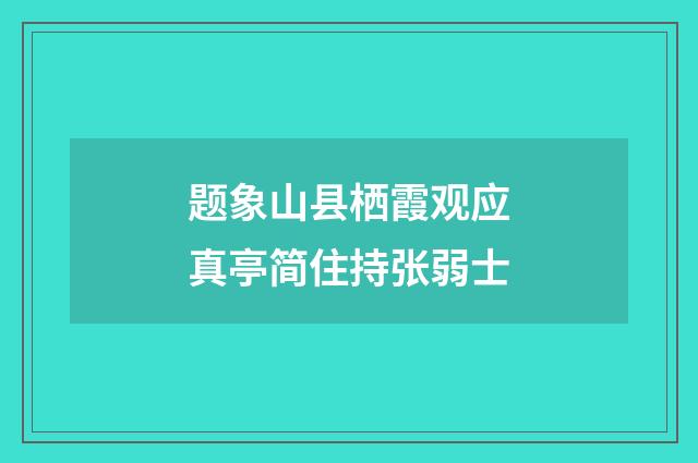题象山县栖霞观应真亭简住持张弱士