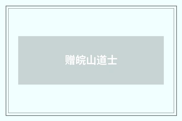 赠皖山道士