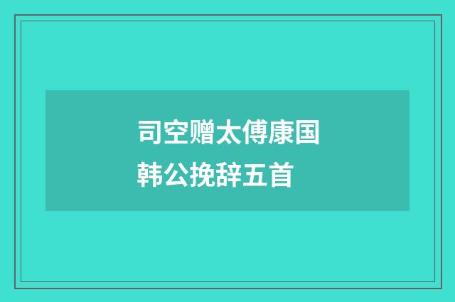 司空赠太傅康国韩公挽辞五首