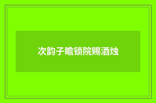 次韵子瞻锁院赐酒烛