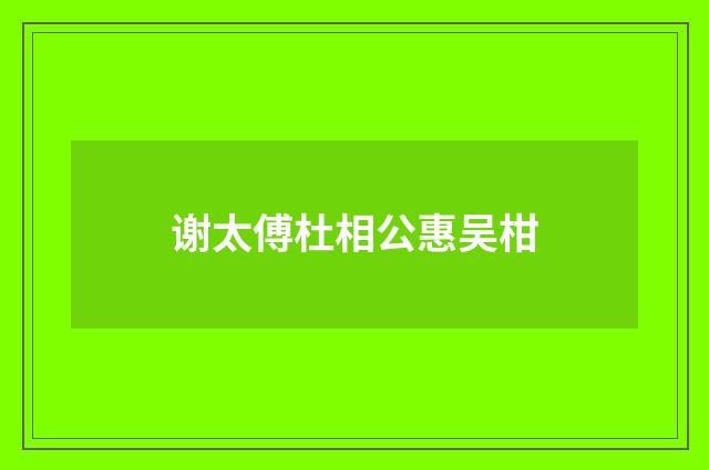 谢太傅杜相公惠吴柑