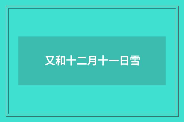 又和十二月十一日雪