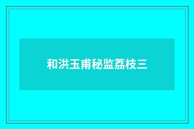 和洪玉甫秘监荔枝三