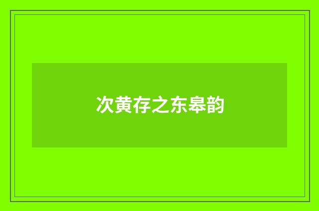 次黄存之东皋韵