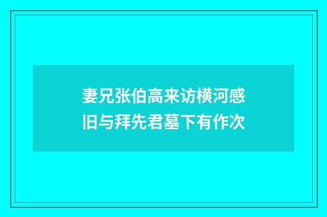 妻兄张伯高来访横河感旧与拜先君墓下有作次