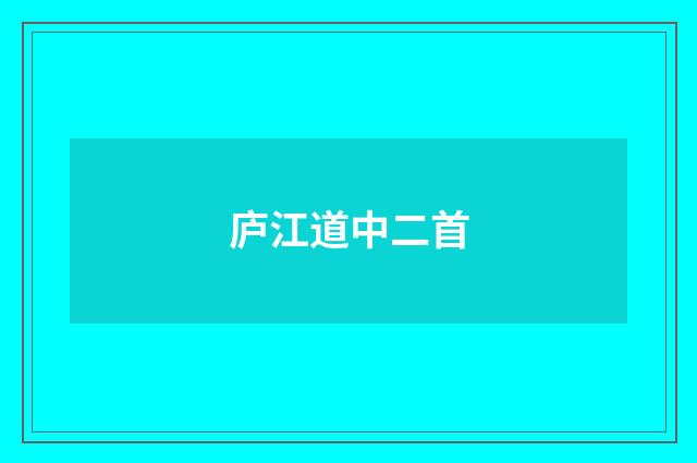 庐江道中二首