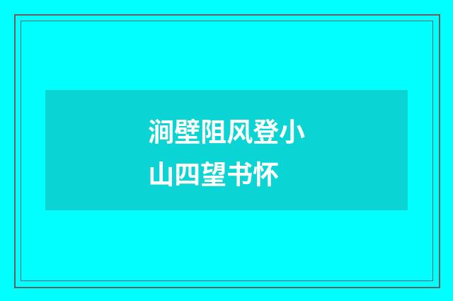 涧壁阻风登小山四望书怀