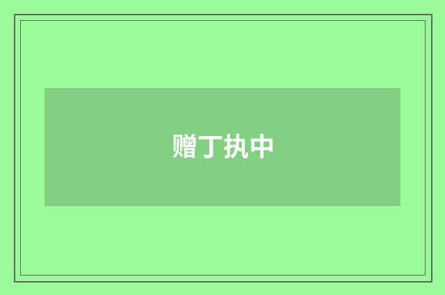 赠丁执中