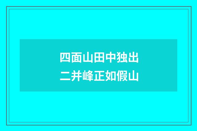 四面山田中独出二并峰正如假山