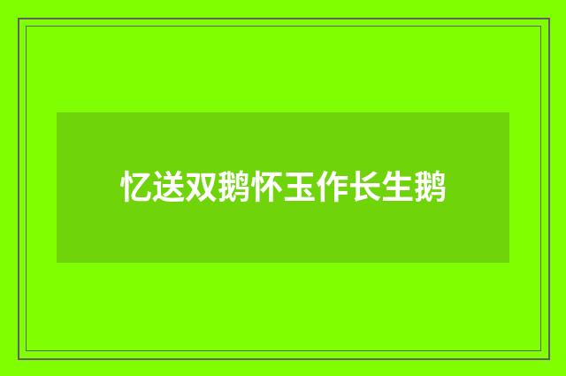 忆送双鹅怀玉作长生鹅