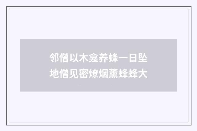 邻僧以木龛养蜂一日坠地僧见密燎烟薰蜂蜂大