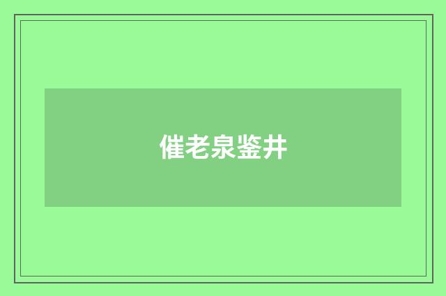 催老泉鉴井