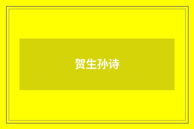 贺生孙诗