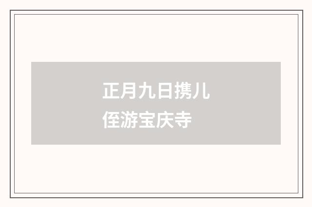 正月九日携儿侄游宝庆寺