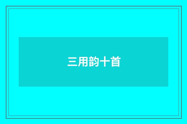三用韵十首