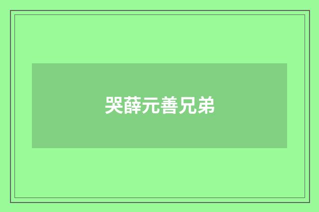 哭薛元善兄弟