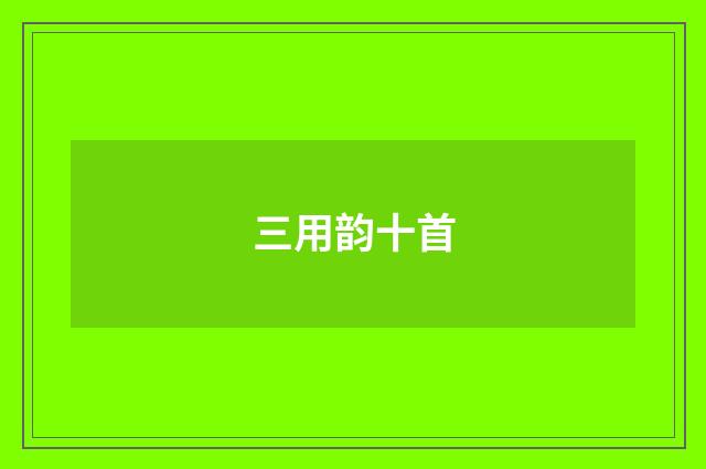 三用韵十首