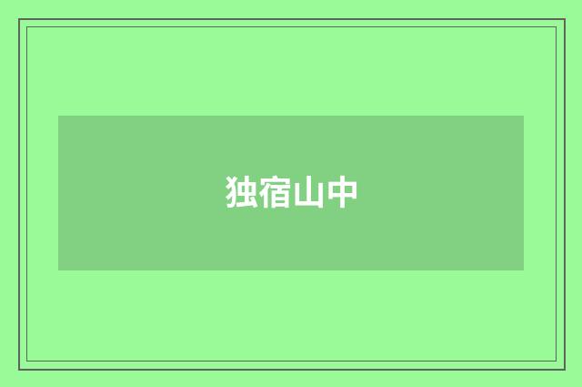 独宿山中