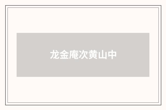 龙金庵次黄山中