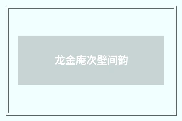 龙金庵次壁间韵