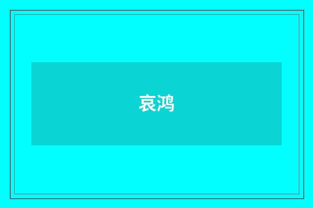 哀鸿